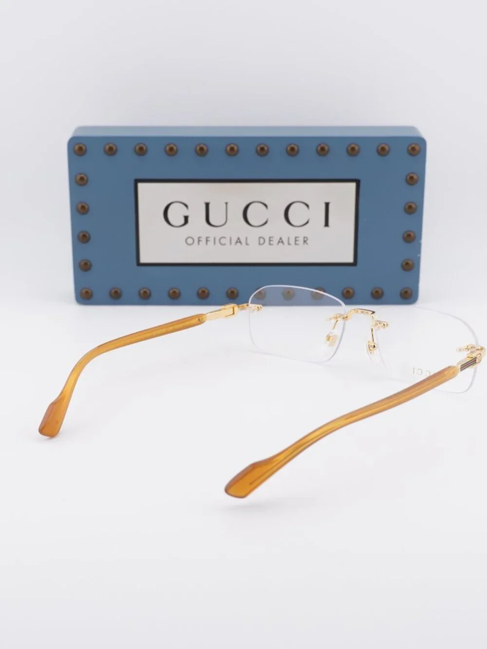 Gucci GG1221O 006 Rectangle Eyeglasses - Gold 56mm